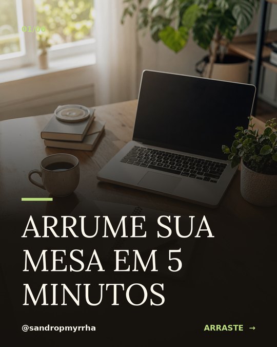 Tela 1 do carrossel Arrume sua mesa em 5 minutos
